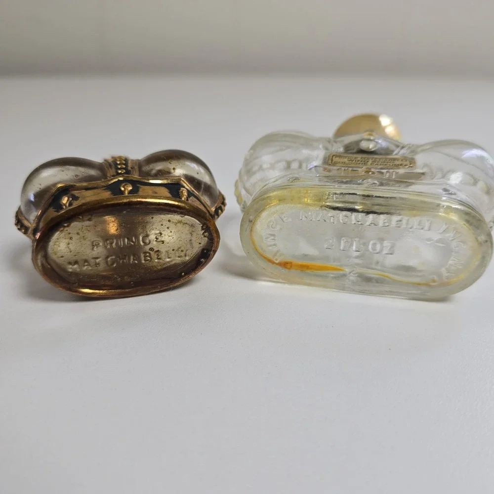 Vintage Prince Matchabelli 1/4 Oz Gilded Crown Bottle Glass Stopper & Windsong